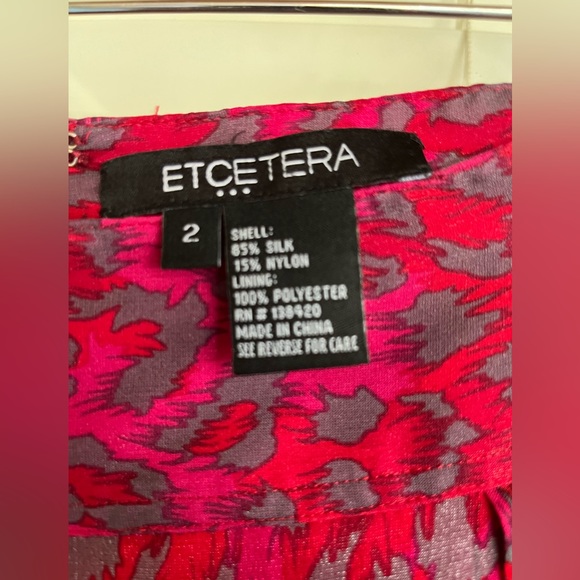 Etcetera Funky Pink Pattern Skirt sz 2 - Picture 9 of 9
